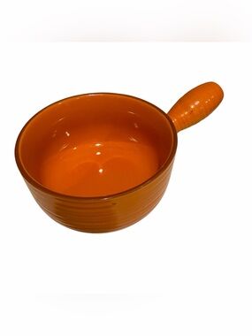 Mainstays Orange Stoneware Bowl with Side Handle